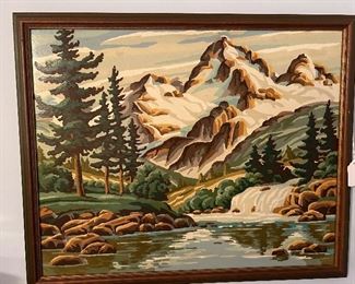 VIntage Paint by Number Mountainscape
