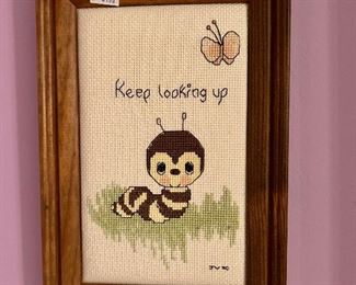 Hand Stitched Vintage Framed Wall Art