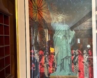 "Drawn by the Flame" Statue of Liberty Serigraph by Rick Rush