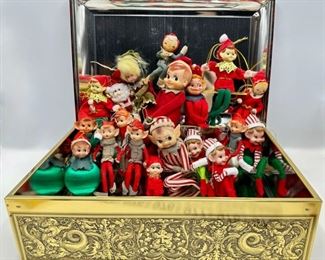 Santa & 15 Elves In Christmas Decorated Tin Box
Lot #: 62