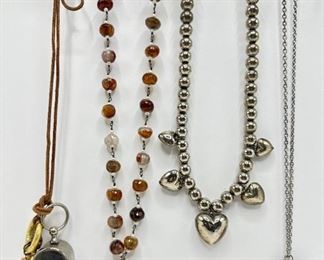 4 Necklaces: Natural Stone & Stainless Steel, Some Vintage
Lot #: 104