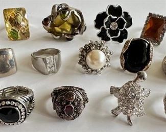 15 Rings Including 1970s Poison Ring, Mostly Vintage
Lot #: 33