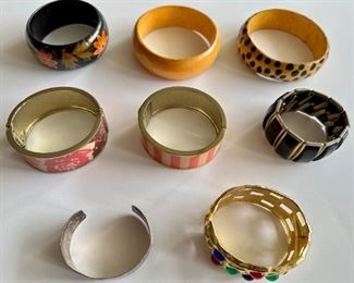 8 Bracelets: Wood, Metal & More, Some Vintage
Lot #: 121
