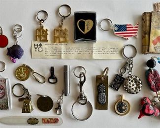 20 Key Rings: Coach Backpack Charm, Yankees, Hebrew Love & Nail File With 24 Karat Details
Lot #: 108