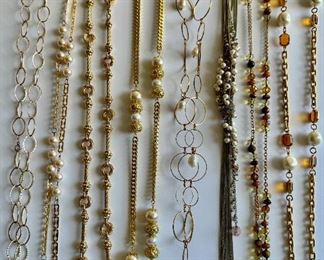 8 Long Gold Tone Necklaces, Mostly VIntage
Lot #: 72