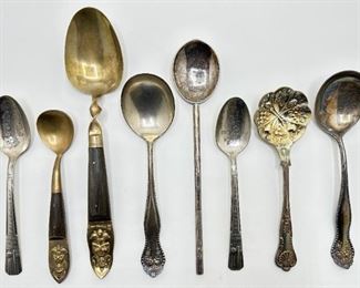 8 Silver Plated Spoons Including From SBF Siam Buddha Set From Hailand
Lot #: 82