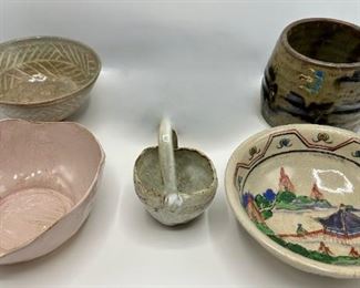 5 Ceramic Bowls Including Antique Hand Painted Asian Bowl
Lot #: 54