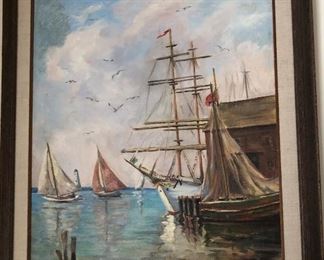 Signed Glidden Oil Painting 