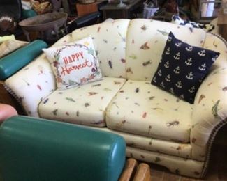 Loveseat $100. decor pillows