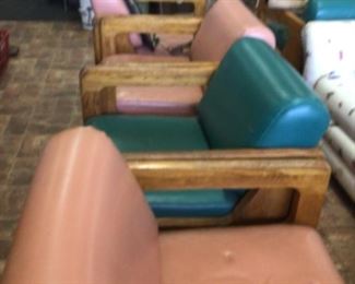vinyl & wood chairs (6 available) $40. each,