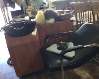 Nice wash station, shampoo chair, hair. Pieces
