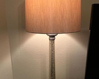 Tall mercury glass lamp