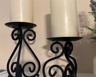 Battery operated Candles and Metal candle sticks