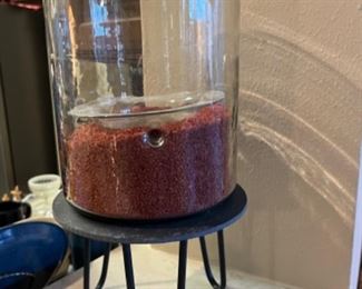 Glass cylinder candleholder