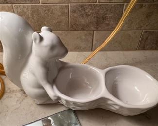 White Squirrel Nut Bowl