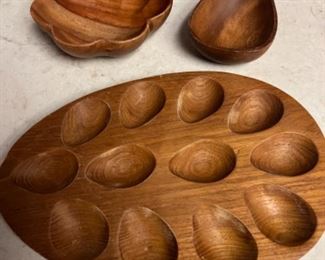 Monkey pod -Pineapple , nut and  deviled egg holder