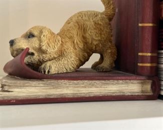 Barnes & Noble Golden Retriever Playful Puppies Bookends 