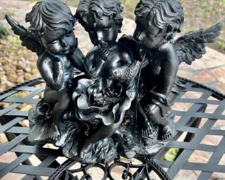 Outdoor three angel statue