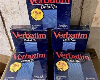 Vintage computer, floppy disks in packages 