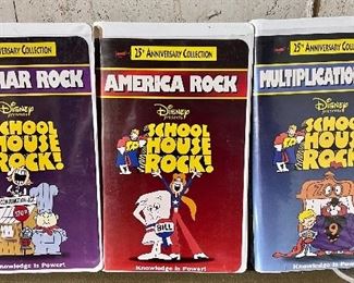 Vintage school house, rock, VHS tapes