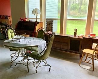 Mid Century Modern Furniture and Roll Top Desk