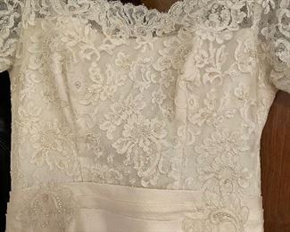 Vintage Wedding Gown with Alencon Lace Bodice