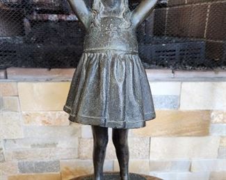 "Cora"  bronze sculpture by Don Wiegand number 26 of limited 105 castings, 16 inches tall, purchased 1982