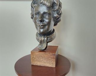 "Amelia Earhart" bronze sculpture by Don E. Wiegand number 27 of limited edition castings of 105, purchased 1985
