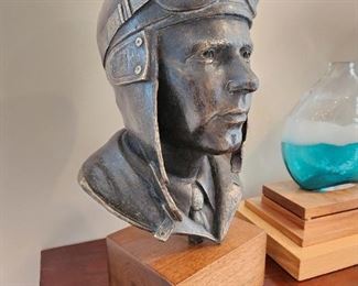 "Charles Lindbergh" bronze sculpture number 61 of limited edition castings of 105, purchased 1981