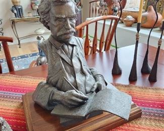 “Mark Twain” bronze sculpture by Don F. Wiegand number 18 of limited-edition castings of 110, purchased 1985