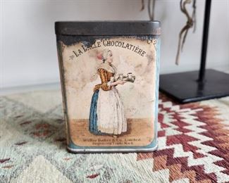 Antique tin sold with painting