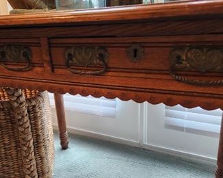 Antique oak library table