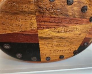 Artisan made wooden bowl made with a variety of woods by Peter Petrochko