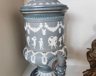 Antique Jasperware water urn