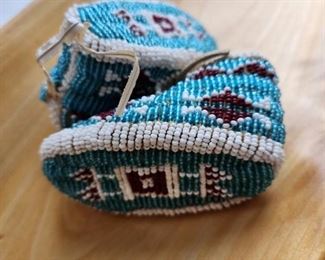 Bottoms of beaded moccasins