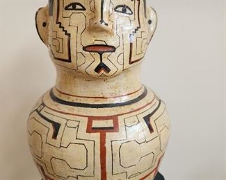 Peruvian Effigy pot, approximately 14 inches