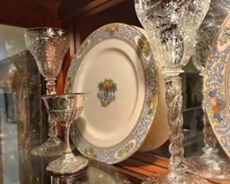 Crystal and plated silver glasses