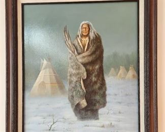 Framed oil painting on canvas, signed lower right W. Hopper