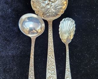 Three sterling silver serving pieces