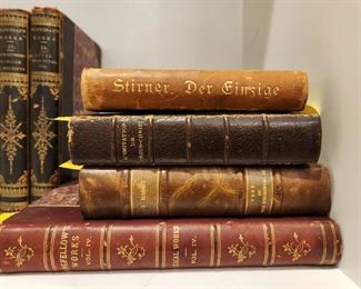 Antique leather bound books 