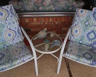 PATIO CHAIRS AND ACCENT TABLE