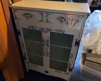 GLASS FRONT CABINET, 23X10X34"