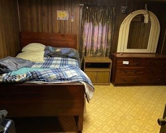 BED, DRESSER, CABINET, SMALL TABLE