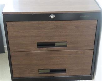 Two drawer locking lateral file cabinet.