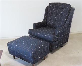 MCM swivel chair and footstool.
