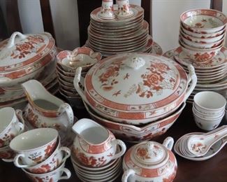 71 piece bone china dinner service, hand painted form Stanley, Hong Kong.