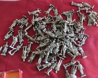 Large amount of metal and pewter soldiers from all armies and wars.