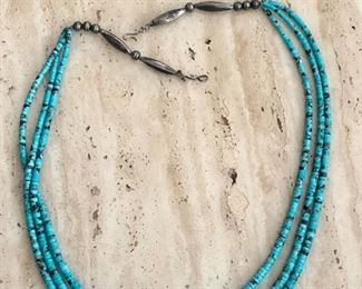 Navajo turquoise triple strand