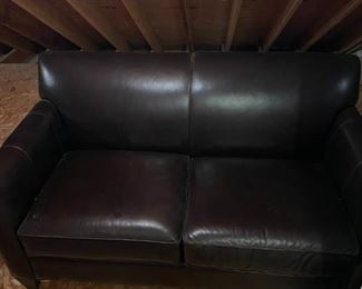 Crate and Barrel leather loveseat