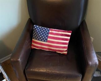 Crate and Barrel leather armchair